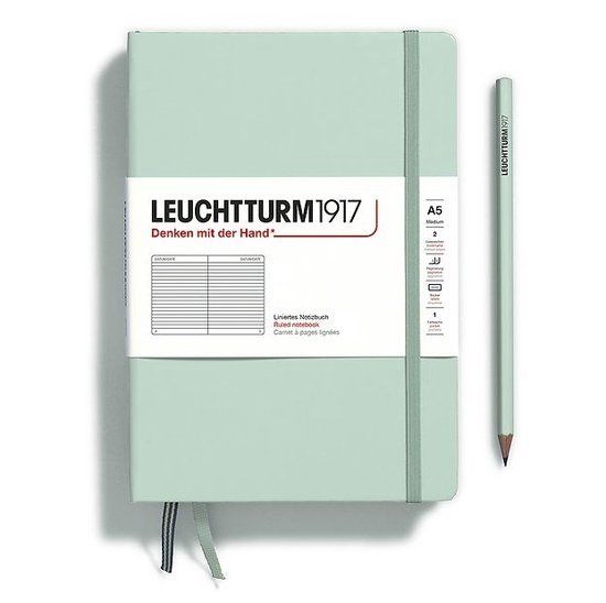 Megamoviestore Leuchtturm1917 A5 Medium Natural Colours Notitieboek ruled Mint Green