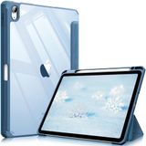 Fintie iPad Air 11" (M4) 2026 / (M3) 2025 / (M2) 2024, iPad Air 5e/4e Gen (2022/2020) Transparant Harde Beschermhoes met Zachte TPU Rand Bumper en Penhouder - Oceaan Blauw