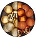 Merkloos / Sans marque Billiet - Vanlaere 24x stuks kunststof kerstballen mix van goud en oranje 6 cm