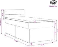 vidaXL Boxspringbed met matras en hoofdbord, blauw, 90 x 190 cm, stof