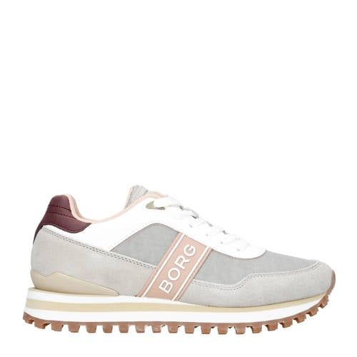 Björn Borg R2000 Sneakers Dames - Lichtgrijs / Roze - Maat 38