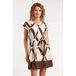 Smashed Lemon rayon korte jurk met print - ecru