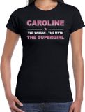 Bellatio Decorations Caroline Voornaam cadeau - The Woman, The myth the legend - zwart - dames M