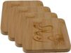 CEPEWA Set van 8x stuks houten vierkante glazen onderzetters 10 x 10 cm