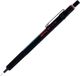 rOtring 500 vulpotlood | 0,5 mm HB-stift | Zwarte zeshoekige kunststof behuizing en antislip getextureerde metalen grip