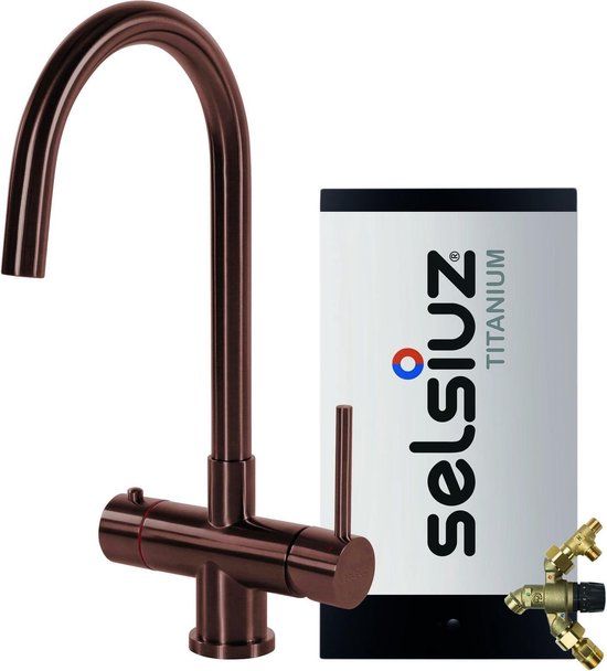 Selsiuz kranen Selsiuz Rond Copper / Koper met TITANIUM Combi (Extra) boiler