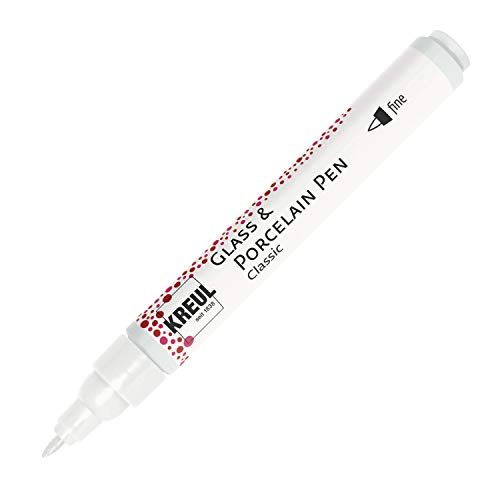 Kreul 16441 - Glass & Porcelelain Pen Classic fine, wit, 1-2mm