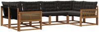 vidaXL - Acacia Hout Loungeset - Naturel en Zwart - 6 Persoons