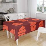 Bonamaison Tafelkleed, Anti-Mold, Sneldrogend, Waterdicht, 100% Polyester Tafellaken, Oranje Bordeaux, 140 x 160 Cm