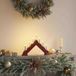 vidaXL Kerst Kaarsbrug Rood Massief Grenenhout 39,5 x 5 x 29 cm