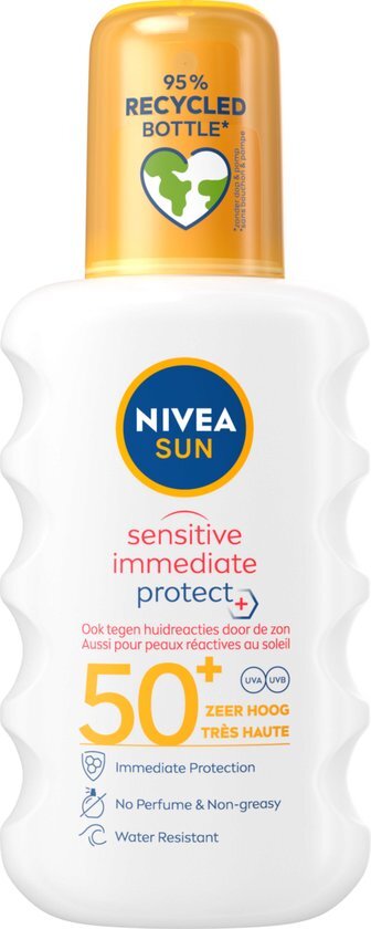 Nivea SUN Zonnebrand - Sensitive Immediate Protect Zonnebrandspray - SPF 50 - 200 ml