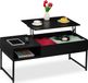 Merkloos Relaxdays salontafel met opbergruimte - uitklapbaar - 45x110x50 cm - modern - zwart