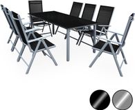 Casaria Tuinset Bern – 8 Personen Aluminium 8 Stoelen 1 Tafel - Zilver
