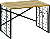 Kesper Keuken aanrecht etagere - 1 niveau - hout/metaal - opzet rekje/organizer - 52 x 32 x 36 cm - over magnetron - verhoger