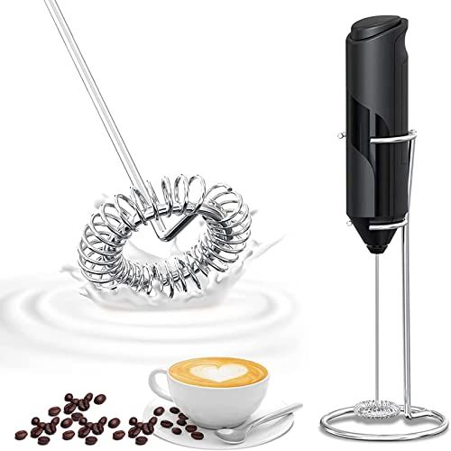KKNE Elektrische melkkikker, handmatige melkkruider, handmatige melk-frother met krachtige elektrische motor voor koffie, fracties, melk, matcha, warme chocolade