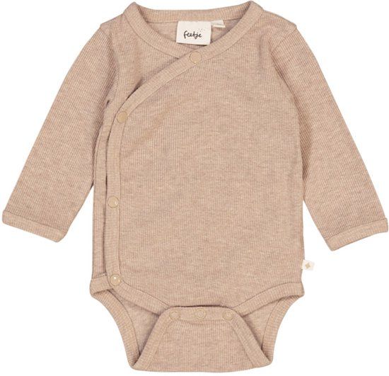Feetje The Magic is in You Rib Wikkelromper – Mt. 68 - Taupe Melange