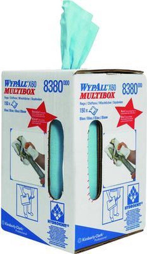 Wypall reinigingsdoeken X60 - 150 doeken - blauw