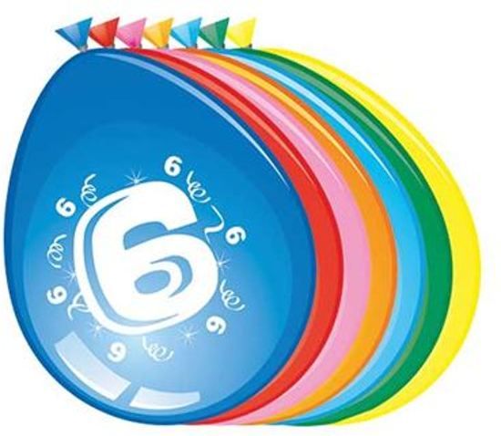 Comedia Ballonnen 6 jaar 8 stuks 30 cm