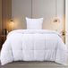 TRANKIELO® Housse de couette Seersucker 135x200 cm – Taie d'oreiller en microfibre polyester 80x80 cm – Blanc