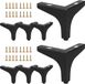 Ibenzoa® Pieds de meuble en métal noir, set de 8