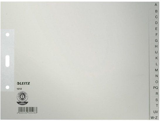 Leitz Tabbladen A4 Dwars - Karton - AZ index - Grijs - Dwars