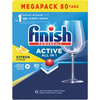 Finish Active All-in-1 Citrus Vaatwastabletten – 80 stuks