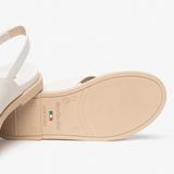NeroGiardini Sparta Tr Terralba 7956 Nat Sandalen Dames Wit Leer Platte Sandalen Maat 38