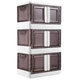 BAKAJI Opbergdoos van kunststof, met dubbel openingssysteem, inklapbaar, ruimtebesparend met wielen, stapelbaar, voor kleding, speelgoed, boeken, dvd, inhoud 45 liter (set 3)