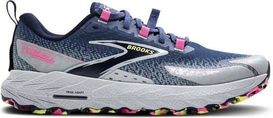 Brooks Cascadia 18 Trailrunningschoenen Dames - blauw - grijs - roze - Maat 38