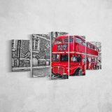 Homemania Muurfoto, bus 5 steden en landschappen per woonkamer, meerkleurig, van polyester, hout, 100 x 3 x 60 cm