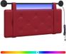 vidaXL Hangend hoofdbord met LED-verlichting, wijnrood, kunstleer