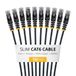 StarTech 50cm Dunne CAT6 Netwerkkabel, Zwart, 10 Stuks, Snagless RJ45 Patchkabel, UTP, 28AWG Pure Koperdraad