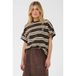 Saint Tropez boxy gestreepte top - bruin/ecru