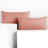 DecoKing Amber-kussenslopen 40 x 120 cm, jerseykatoen, rits, zalm, 2 stuks
