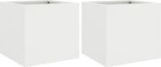 vidaXL Jardinière 2 pcs 32x30x29 cm acier blanc
