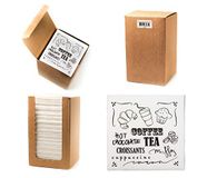 Alvotex Chic Airlaid 100 Cocktailservetten, 1/4 vouwen vergelijkbaar met stof, hoogwaardige wegwerpservetten, koffiethee-motief 20 x 20 cm