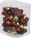 Othmar Decorations Kerstornamenten - sterren - 12x st - mahonie bruin - 4 cm - glas