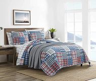 Nautica King Size Quilt Set, All Season Katoen Thuis Beddengoed, Lichtgewicht & Omkeerbaar (Raeford Blue, King)