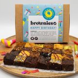 Brownies.nl Verjaardag Mini's Box - 24 Brownies Per Post - Brievenbus Pakket - 12 smaken - Verjaardag Traktatie - Verjaardagscadeau - Jarig - Persoonlijk Cadeau