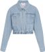 MyMo Denim Jas Kort Lange Mouw Rits Steekzakken Borstzak Katoen Vrouwen XS DenimBlue