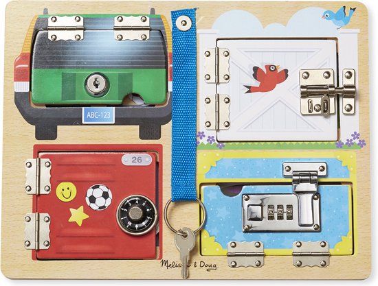 Melissa & Doug Houten Speelbord Open en Sluit de Deurtjes