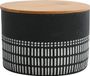 Spirella Badkamer Opbergdoos – Bamboe Opbergbox voor Wattenschijfjes en Wattenstaafjes – Polyresin en Bamboe – Donkergrijs en Wit – 11 x 7,5 cm