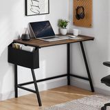 Vida Designs Brooklyn 112 cm klein computerbureau met opslag thuiskantoor schrijftafel moderne industriële stijl werkstation (donker hout)