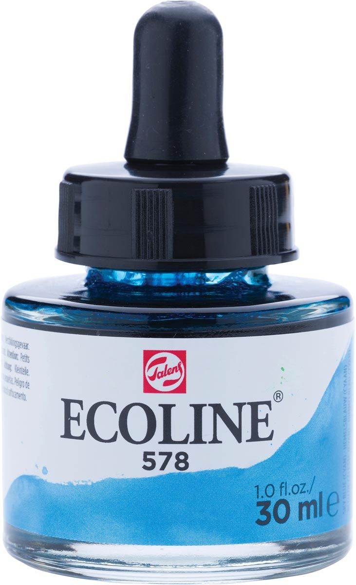 Talens Ecoline waterverf flacon 30 ml hemelsblauw cyaan