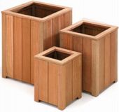 Intergard Bloembak plantenbak vierkant bangkirai hardhout 30x30cm