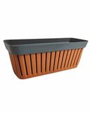 ECOPLAST S.r.l. Kreta Terracotta/Antrac bloemenbloem 50 cm