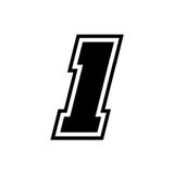 4R Quattroerre.it 13371 racenummer 1 Moto GP, zwart, 10 x 7 cm