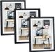 Zep Fotolijst - 3x stuks - zwart - 26 x 21 x 2 cm - kunststof - voor foto van 20 x 25 cm - staand of hangend