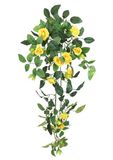 Kunstrozenhanger, 74 cm, rozenslinger, rozenboog, kunstbloemen, hangende bruiloftsboog, romantische decoratie, bloemenkrank, bruiloftsdecoratie, hangbloemenkrank, geel