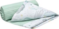 Baby Medi Partners Babydeken, 100% katoen, wafel, 75x100 cm, blauw, groen, wit